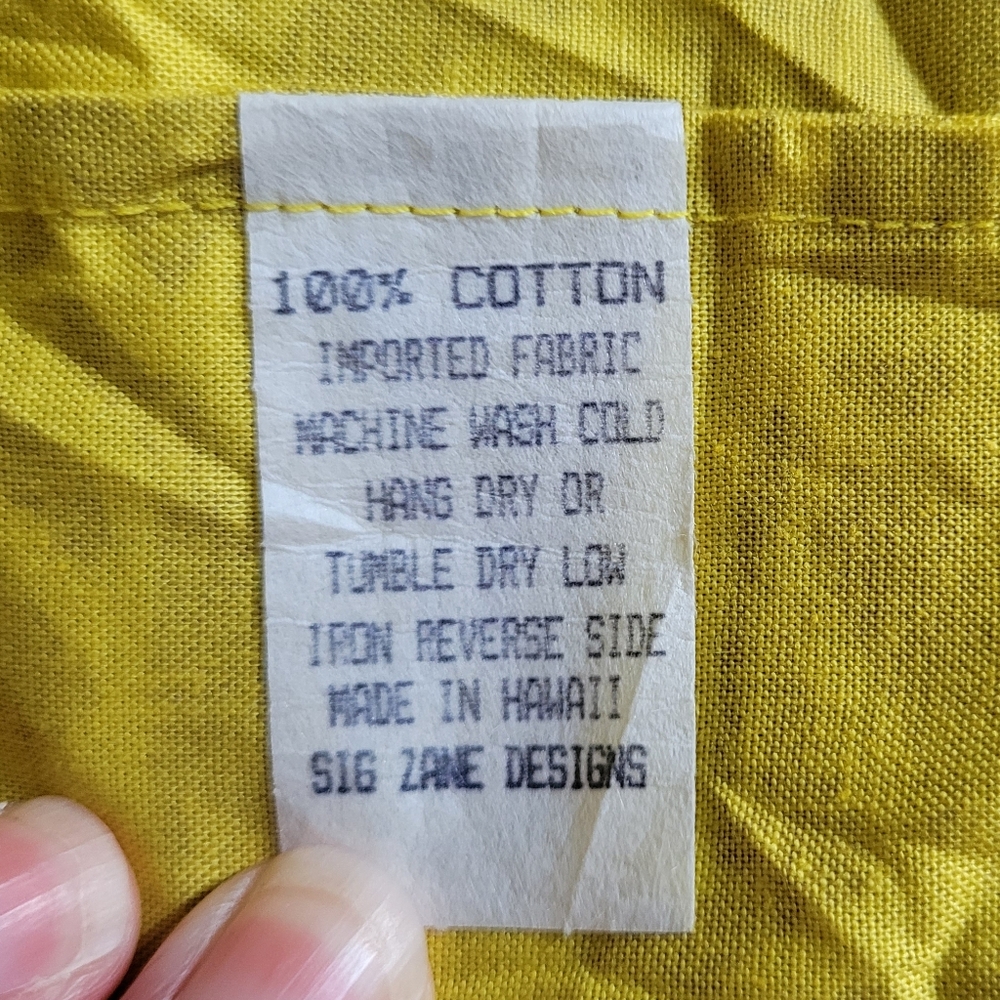 Sig Zane Hawaiian shirt genuine made in Hawaii yellow brown flowers resortwear - Picture 6 of 10